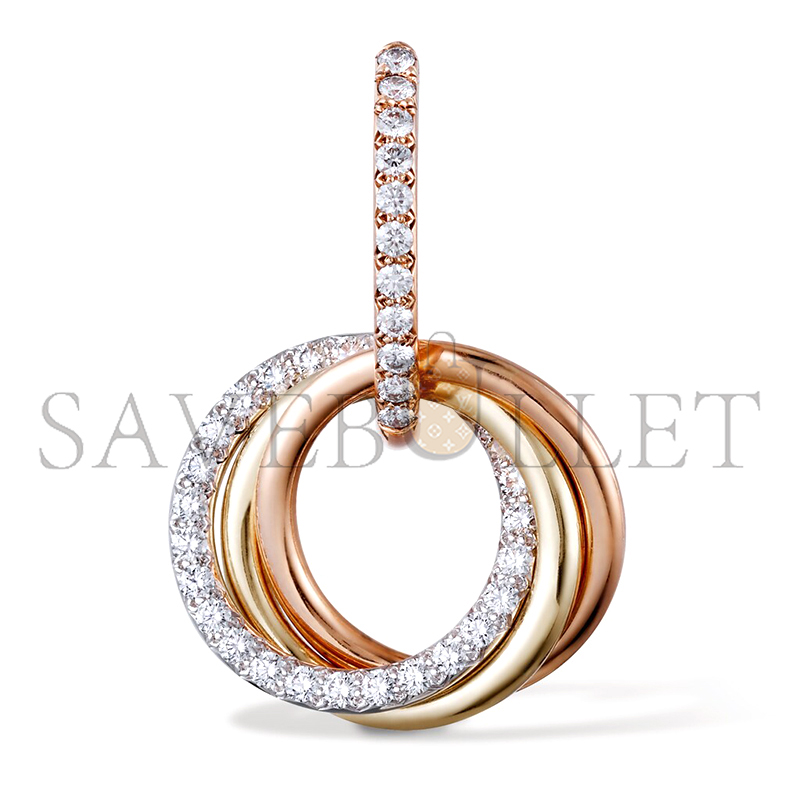 CARTIER TRINITY EARRINGS, SEMI-PAVED B8301259